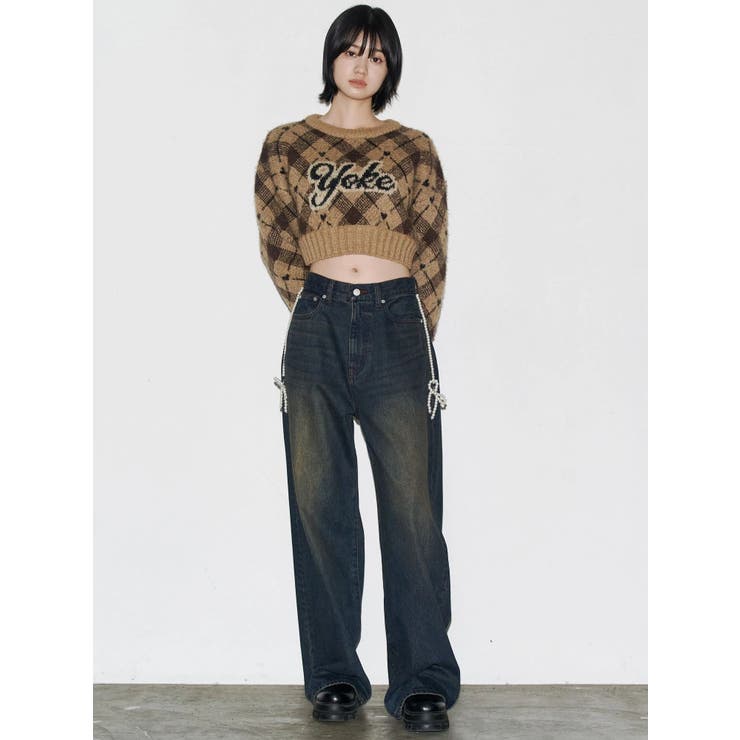 チェックロゴオーバーニット | EMODA | 詳細画像17 