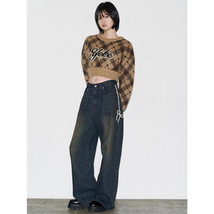 チェックロゴオーバーニット | EMODA | 詳細画像18 