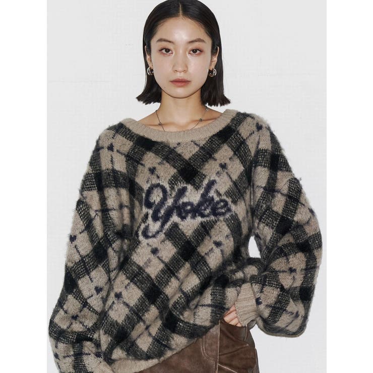 チェックロゴオーバーニット | EMODA | 詳細画像20 