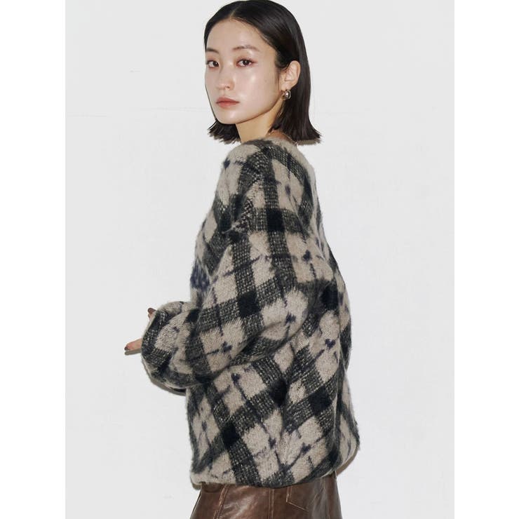 チェックロゴオーバーニット | EMODA | 詳細画像21 