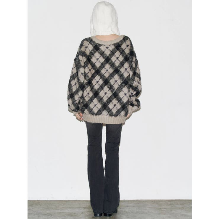 チェックロゴオーバーニット | EMODA | 詳細画像28 