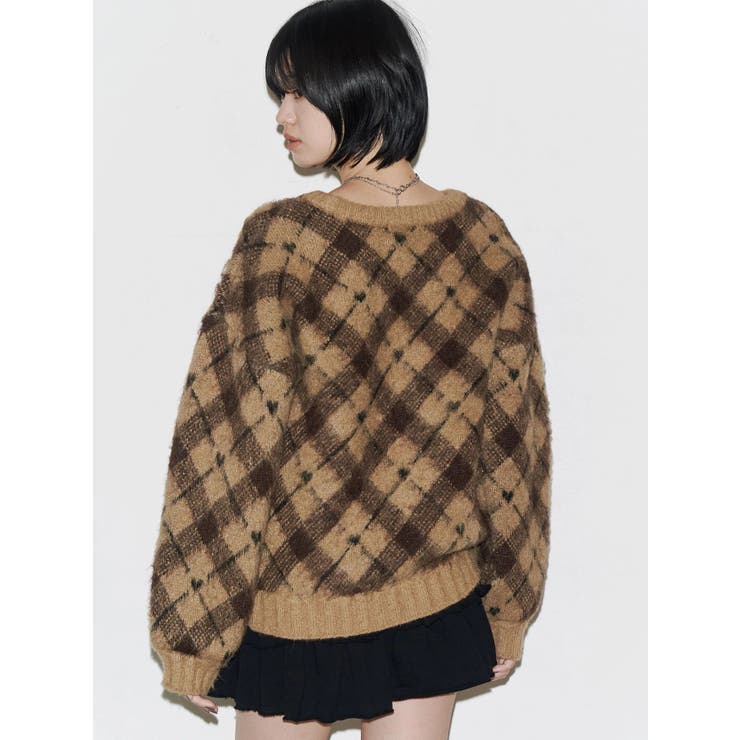 チェックロゴオーバーニット | EMODA | 詳細画像31 