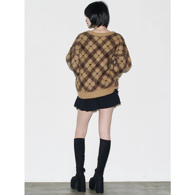 チェックロゴオーバーニット | EMODA | 詳細画像34 