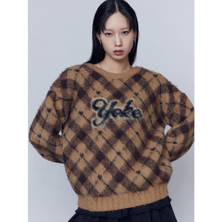 チェックロゴオーバーニット | EMODA | 詳細画像35 