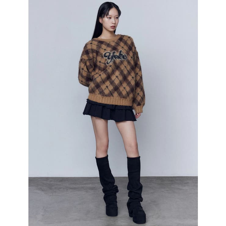 チェックロゴオーバーニット | EMODA | 詳細画像38 