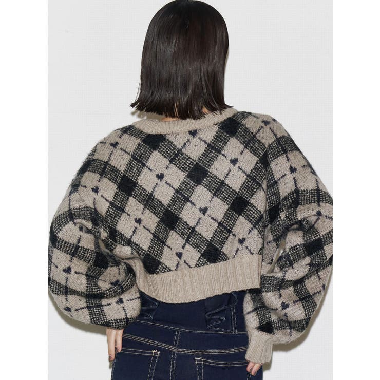 チェックロゴオーバーニット | EMODA | 詳細画像4 
