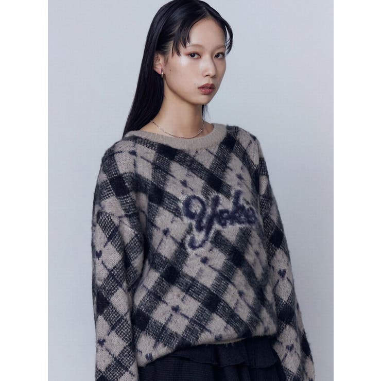 チェックロゴオーバーニット | EMODA | 詳細画像40 
