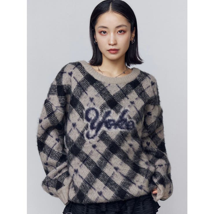 チェックロゴオーバーニット | EMODA | 詳細画像43 