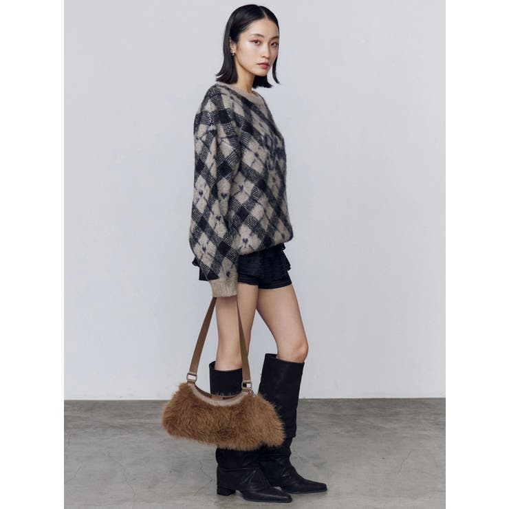 チェックロゴオーバーニット | EMODA | 詳細画像46 