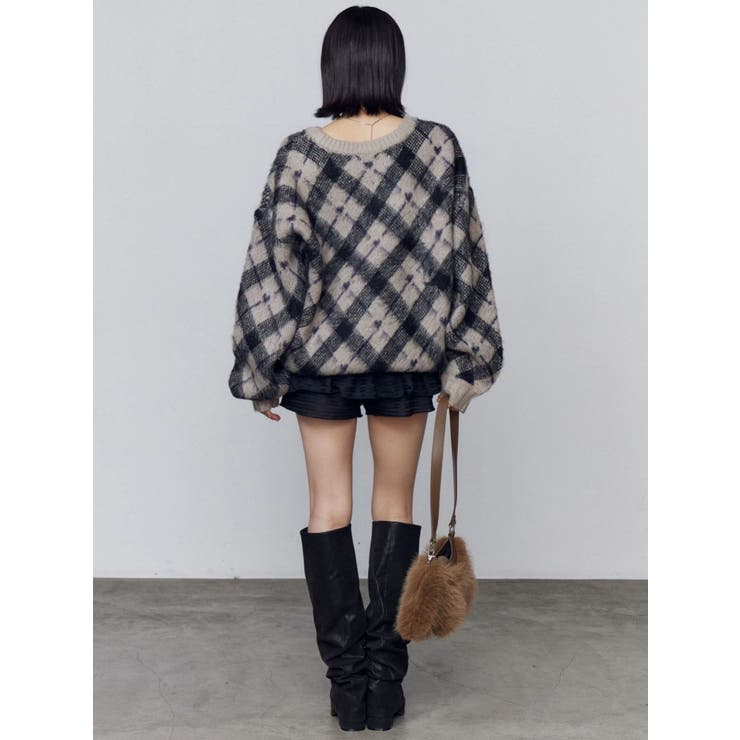 チェックロゴオーバーニット | EMODA | 詳細画像47 