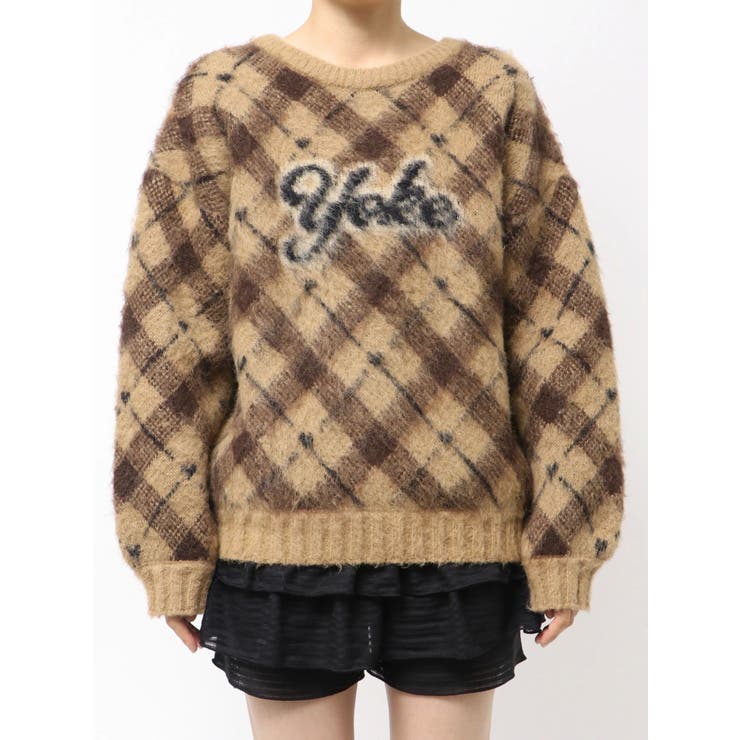チェックロゴオーバーニット | EMODA | 詳細画像48 