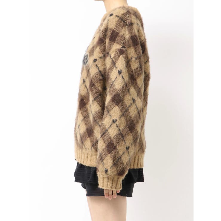 チェックロゴオーバーニット | EMODA | 詳細画像49 