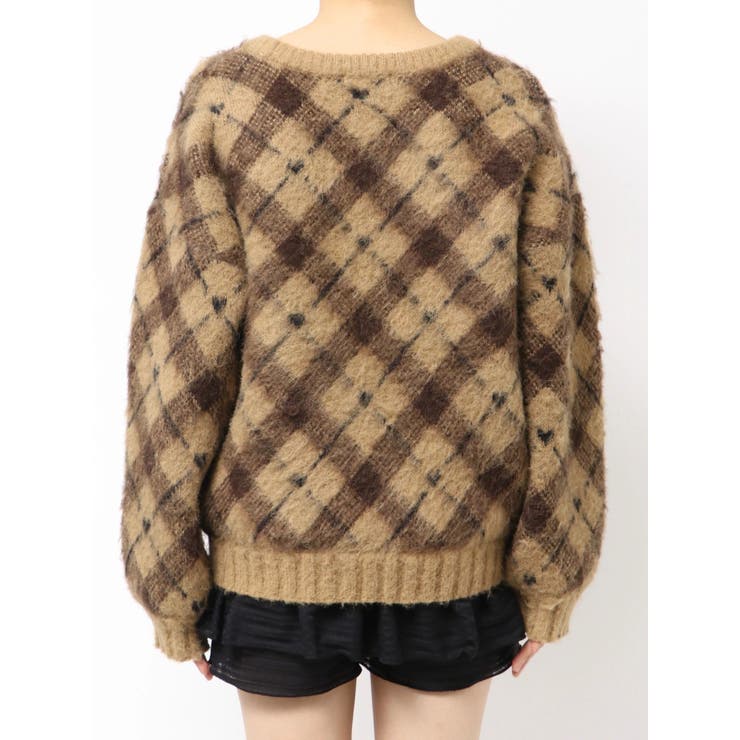 チェックロゴオーバーニット | EMODA | 詳細画像50 