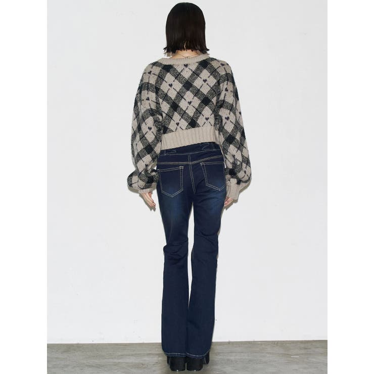 チェックロゴオーバーニット | EMODA | 詳細画像7 