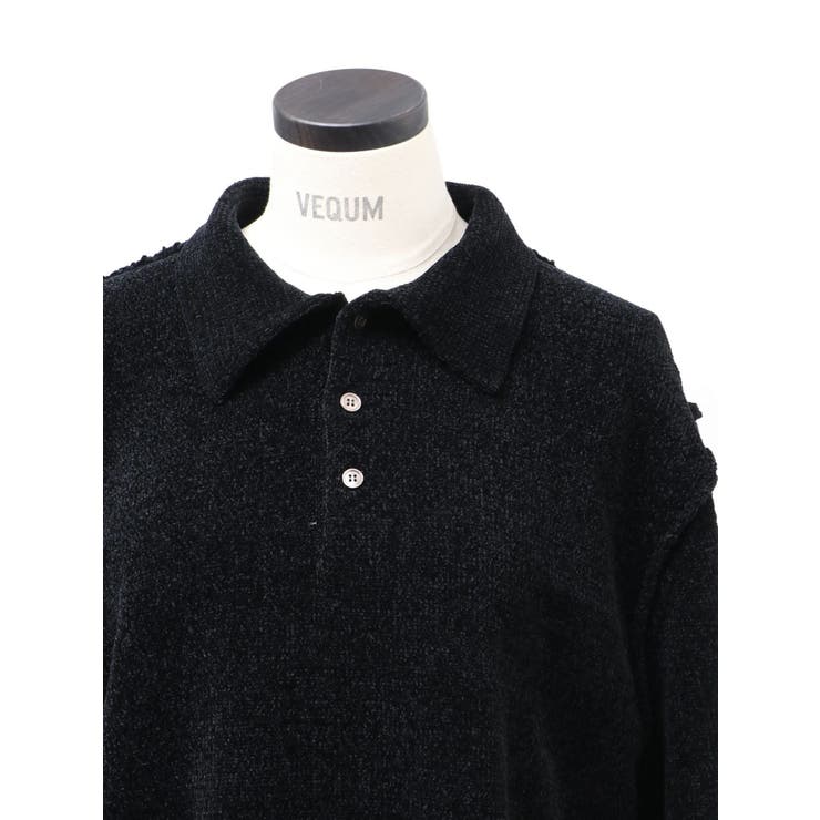 【VEQUM】VELOUR TEXTURE KNIT POLO | EMODA | 詳細画像22 
