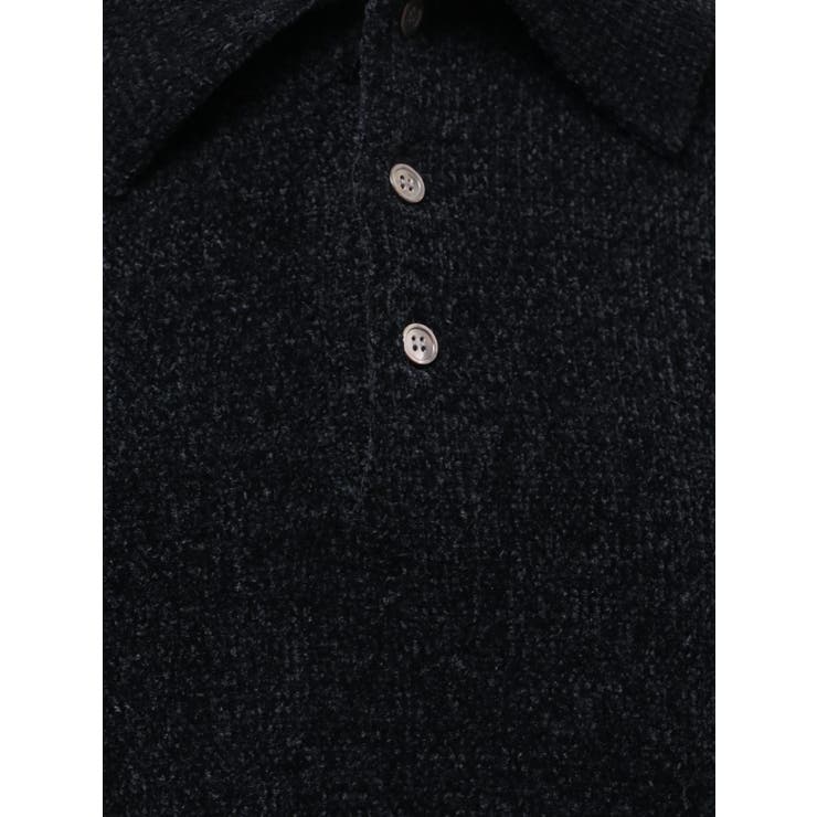 【VEQUM】VELOUR TEXTURE KNIT POLO | EMODA | 詳細画像25 