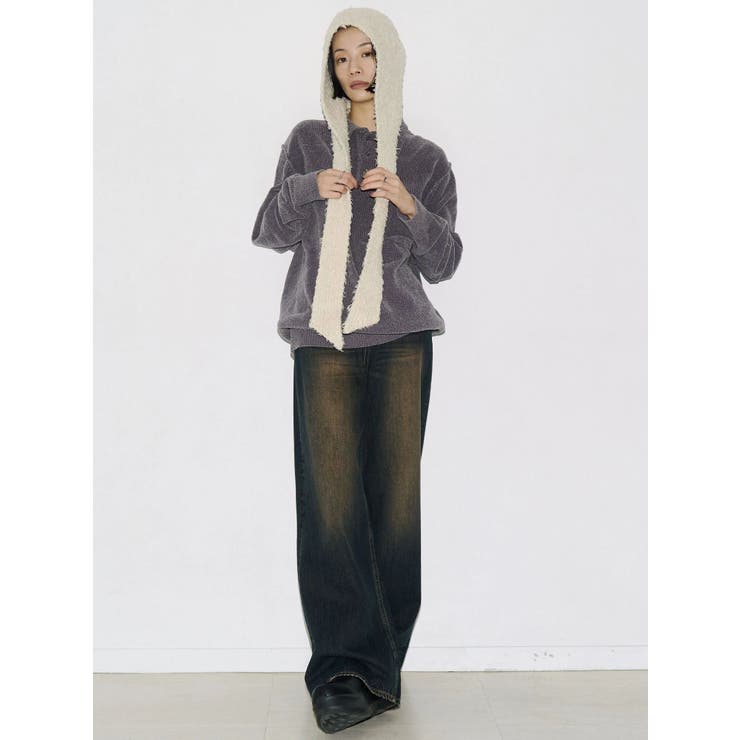 【VEQUM】VELOUR TEXTURE KNIT POLO | EMODA | 詳細画像5 