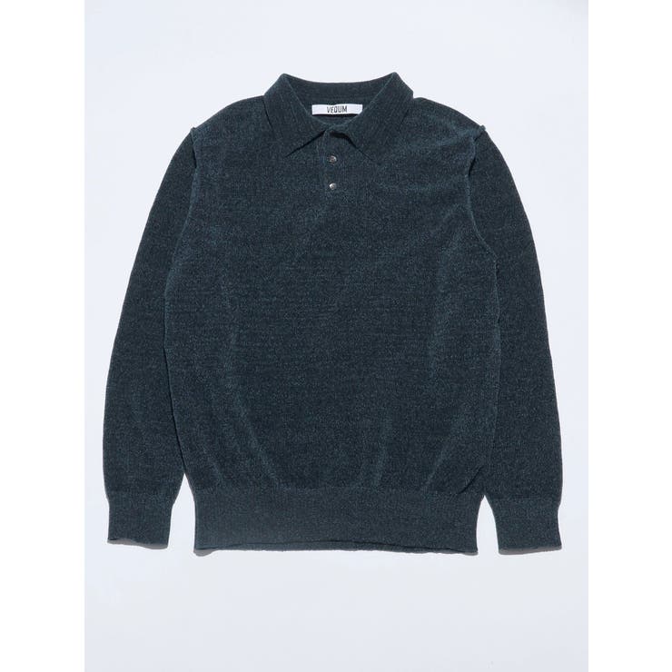 ブルー | 【VEQUM】VELOUR TEXTURE KNIT POLO | EMODA