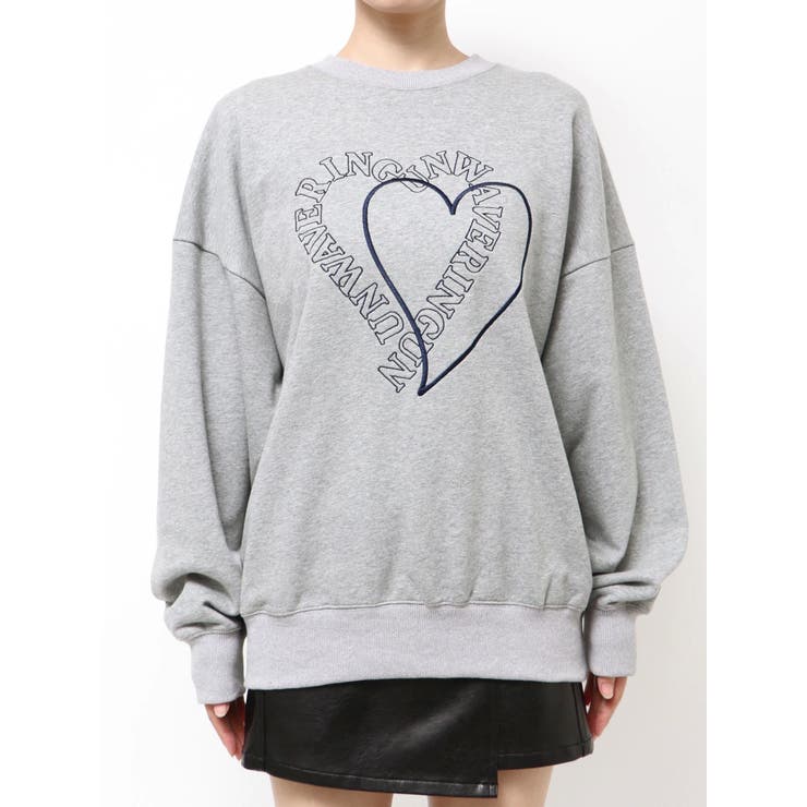 ハートロゴオーバースウェットプルオーバー[品番：MKSW0067425]｜EMODA