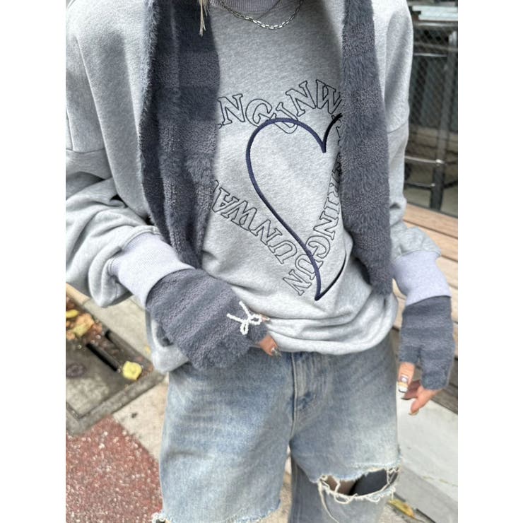 ハートロゴオーバースウェットプルオーバー | EMODA | 詳細画像2 