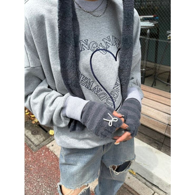 ハートロゴオーバースウェットプルオーバー | EMODA | 詳細画像3 