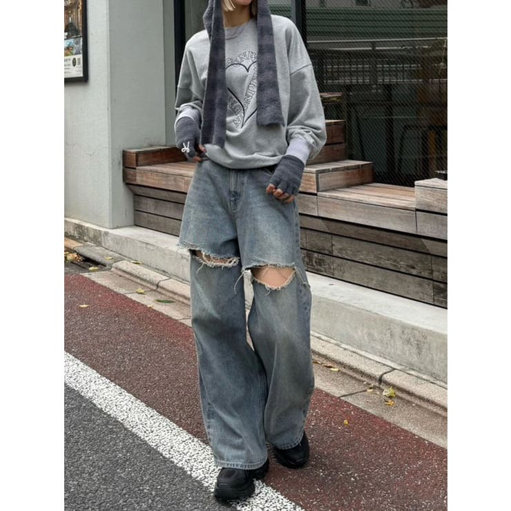 ハートロゴオーバースウェットプルオーバー | EMODA | 詳細画像4 