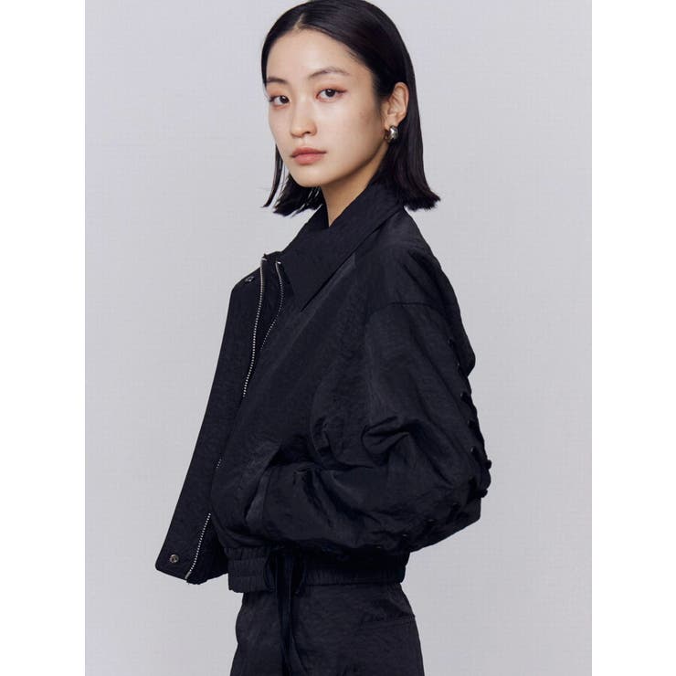 バックレースアップショートブルゾン | EMODA | 詳細画像16 