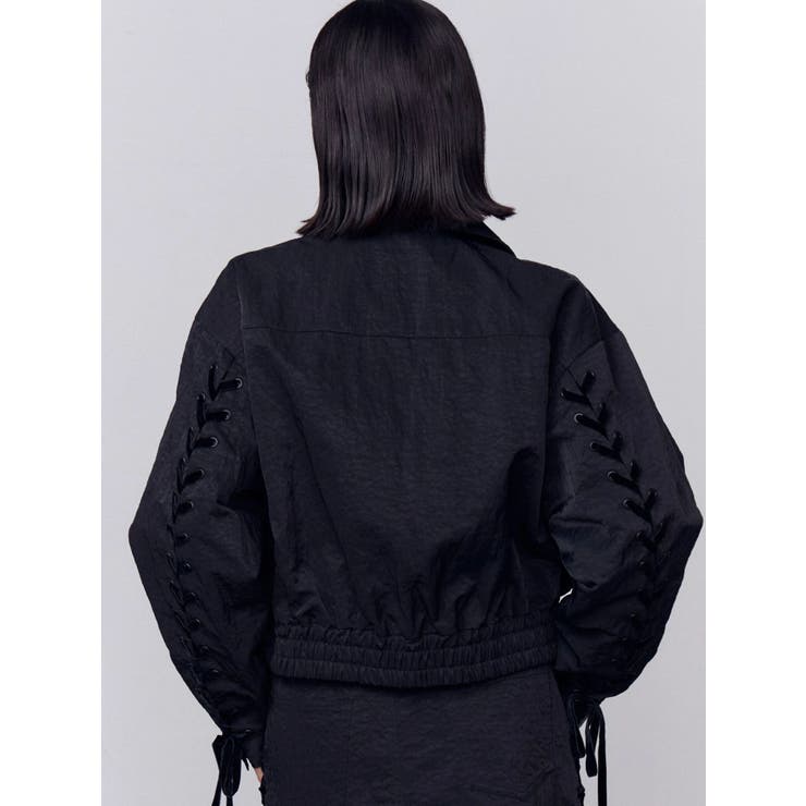 バックレースアップショートブルゾン | EMODA | 詳細画像17 