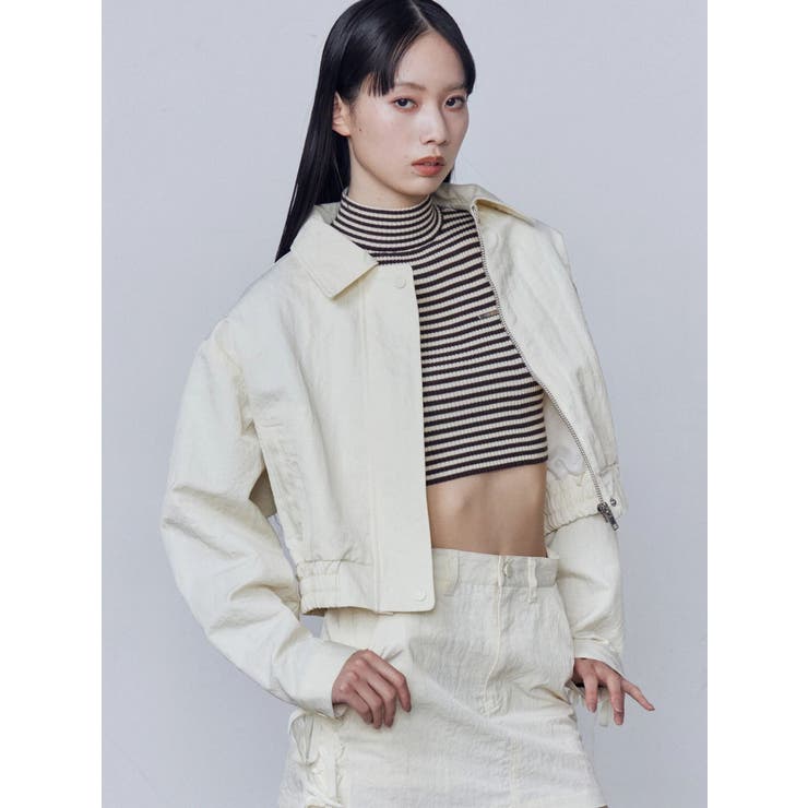 バックレースアップショートブルゾン | EMODA | 詳細画像21 