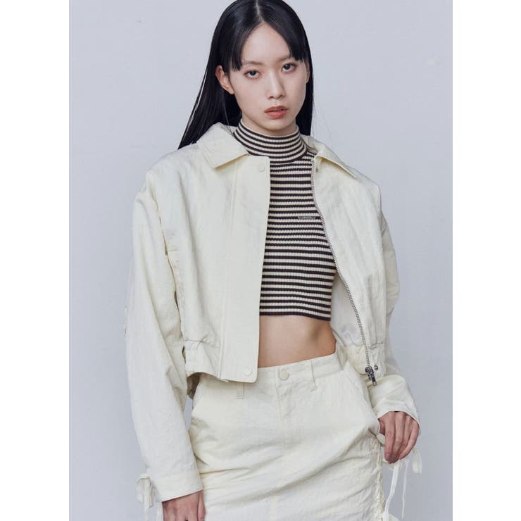 バックレースアップショートブルゾン | EMODA | 詳細画像22 