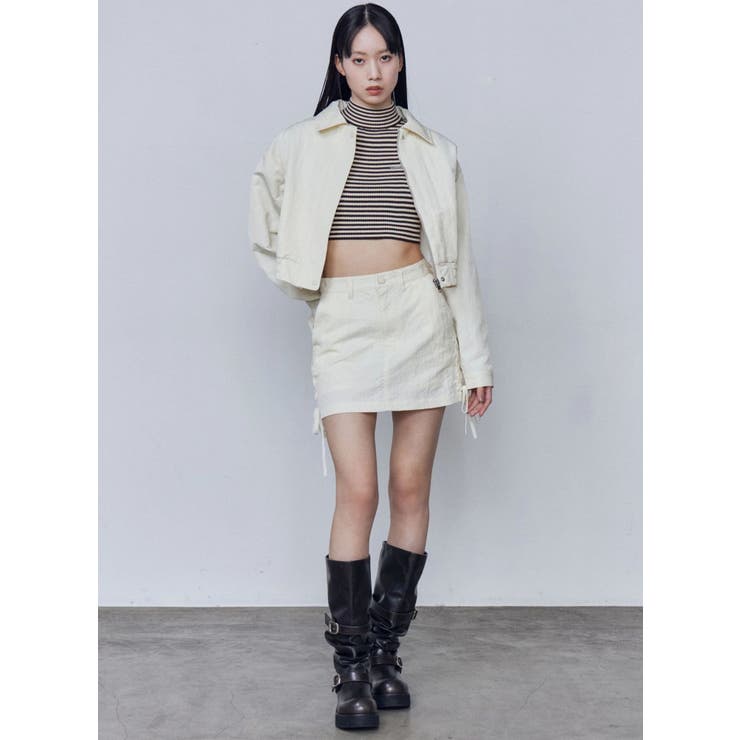 バックレースアップショートブルゾン | EMODA | 詳細画像23 