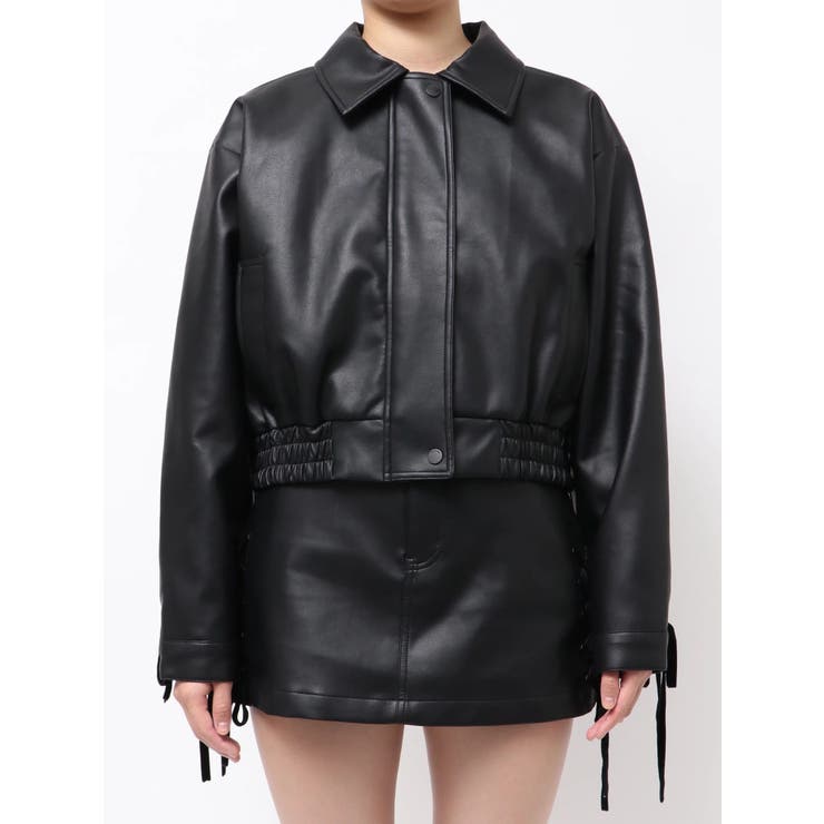 バックレースアップショートブルゾン | EMODA | 詳細画像29 