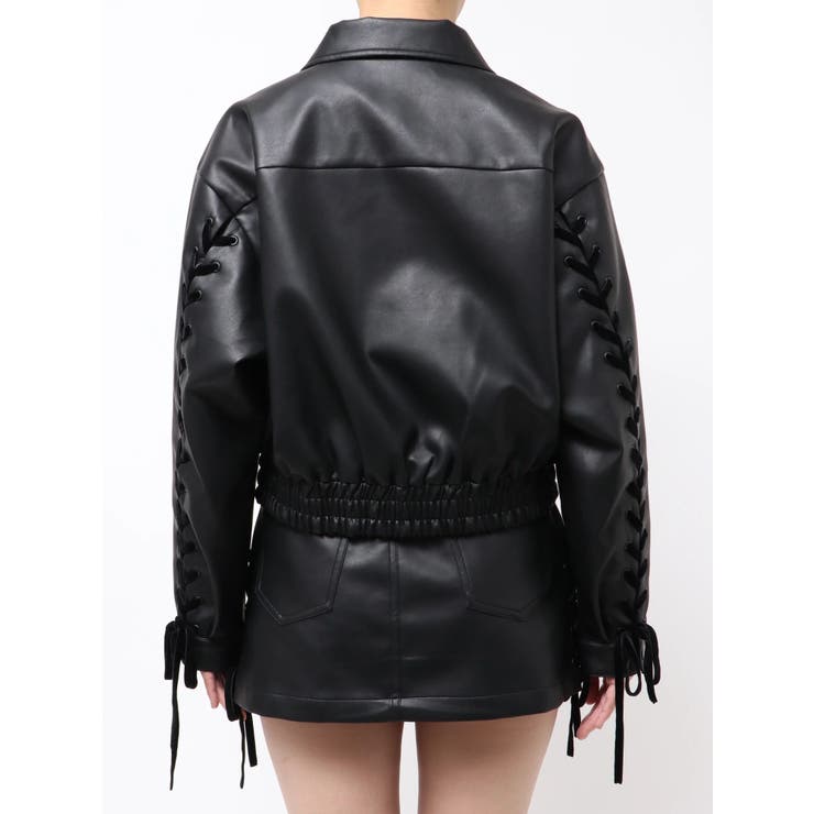 バックレースアップショートブルゾン | EMODA | 詳細画像31 