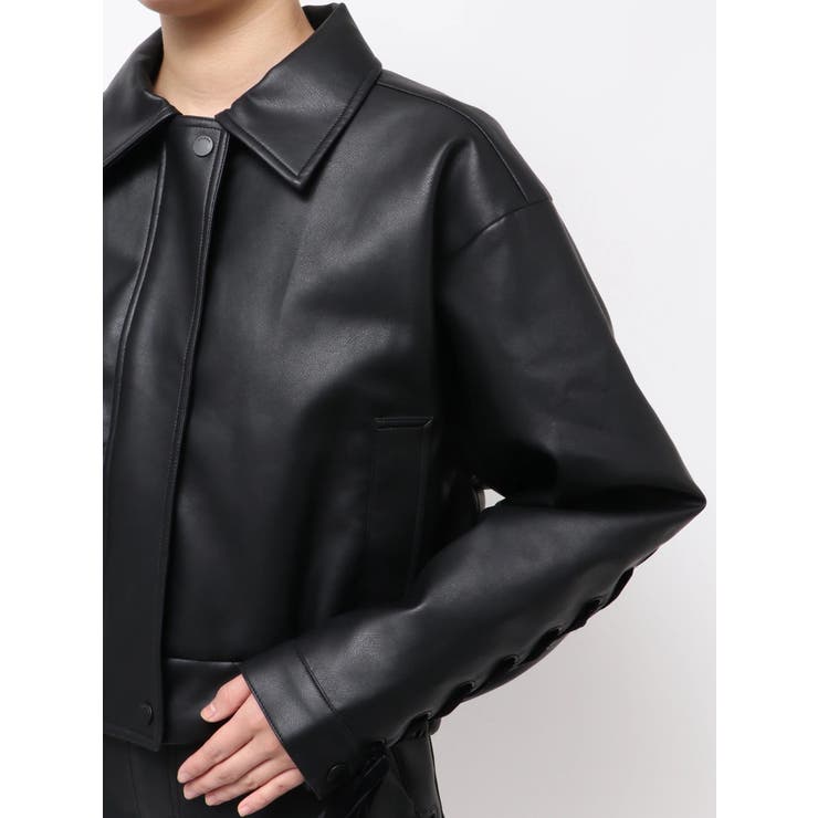 バックレースアップショートブルゾン | EMODA | 詳細画像33 