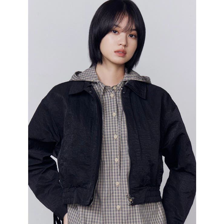 バックレースアップショートブルゾン | EMODA | 詳細画像5 