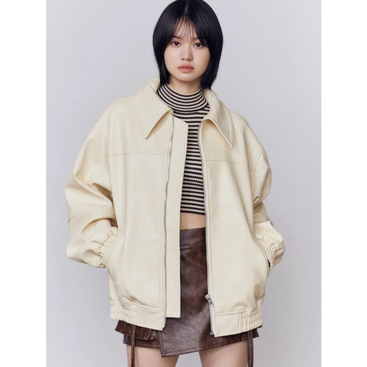 フェイクレザーオーバーブルゾン | EMODA | 詳細画像1 