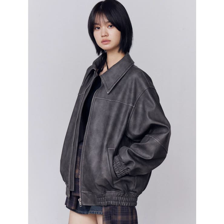 フェイクレザーオーバーブルゾン | EMODA | 詳細画像3 