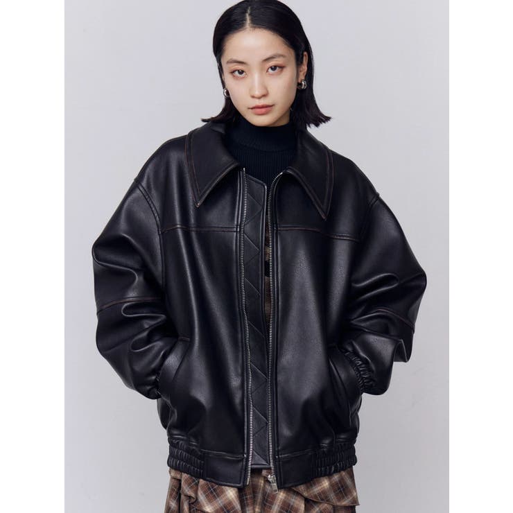 フェイクレザーオーバーブルゾン | EMODA | 詳細画像33 
