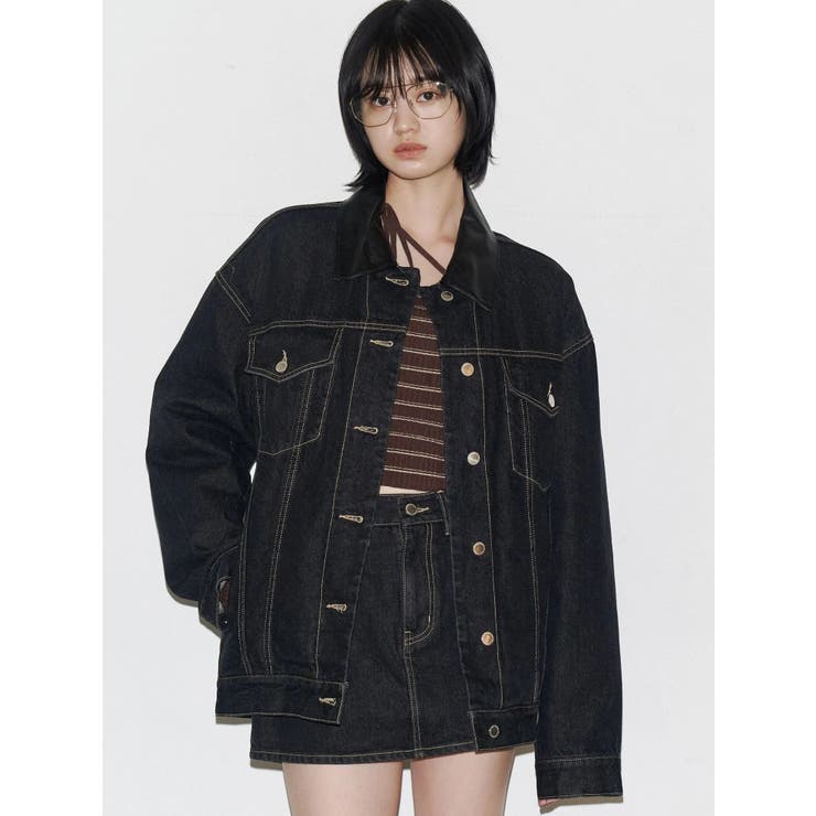 ワイドオーバーデニムブルゾン | EMODA | 詳細画像2 