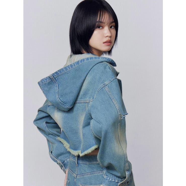 カットスリーブフードデニムブルゾン | EMODA | 詳細画像22 