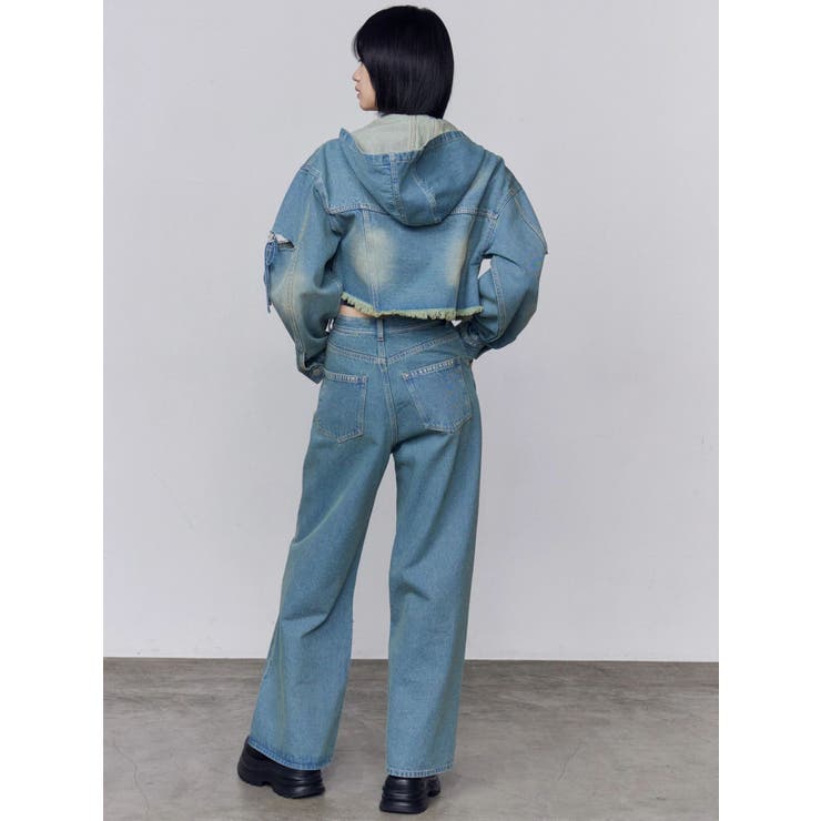 カットスリーブフードデニムブルゾン | EMODA | 詳細画像25 