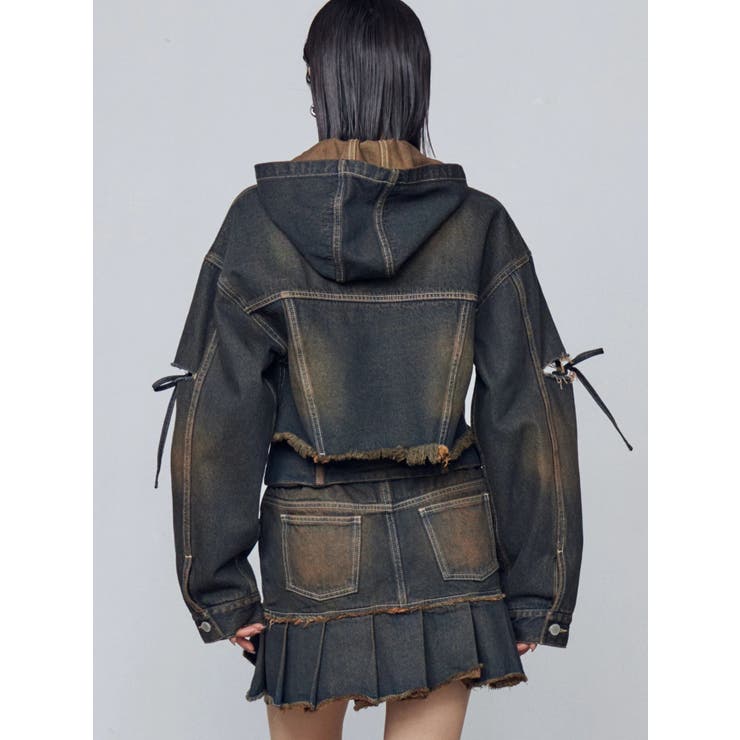 カットスリーブフードデニムブルゾン | EMODA | 詳細画像35 