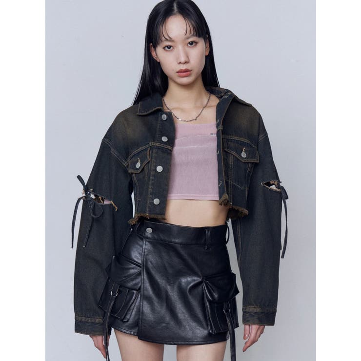 カットスリーブフードデニムブルゾン | EMODA | 詳細画像39 