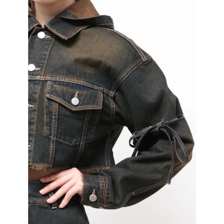 カットスリーブフードデニムブルゾン | EMODA | 詳細画像47 