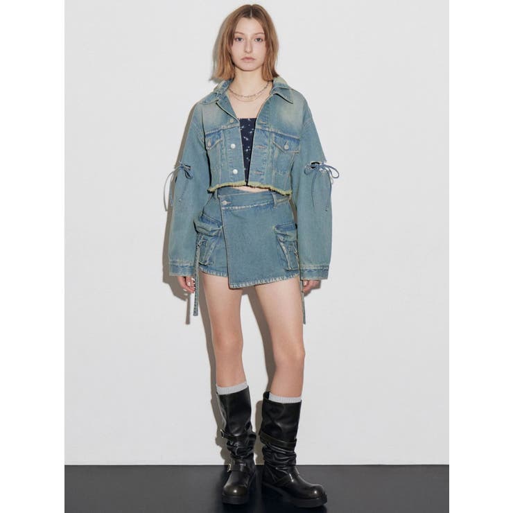 カットスリーブフードデニムブルゾン | EMODA | 詳細画像5 