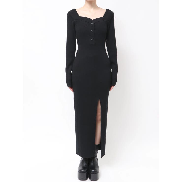 フロントボタンリブニットワンピース | EMODA | 詳細画像18 