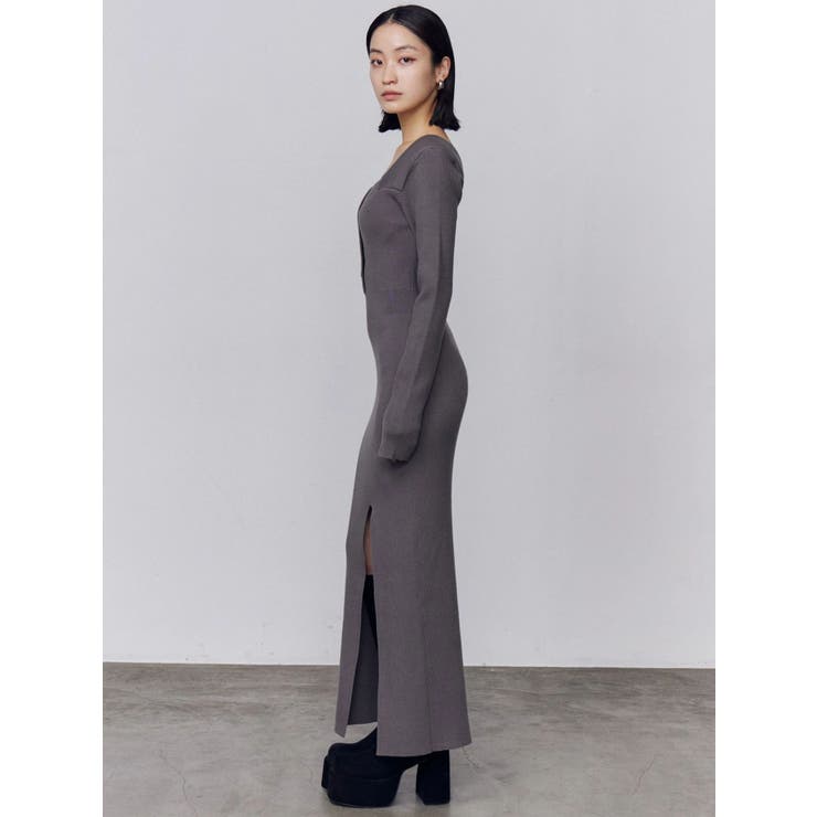 フロントボタンリブニットワンピース | EMODA | 詳細画像7 