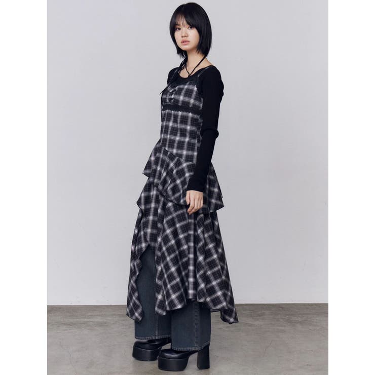 アシンメトリーフリルマキシワンピース | EMODA | 詳細画像3 