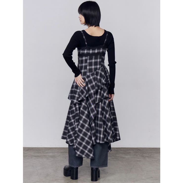 アシンメトリーフリルマキシワンピース | EMODA | 詳細画像4 