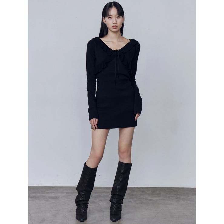 ブラック | クロップドカーディガンセットアップ | EMODA